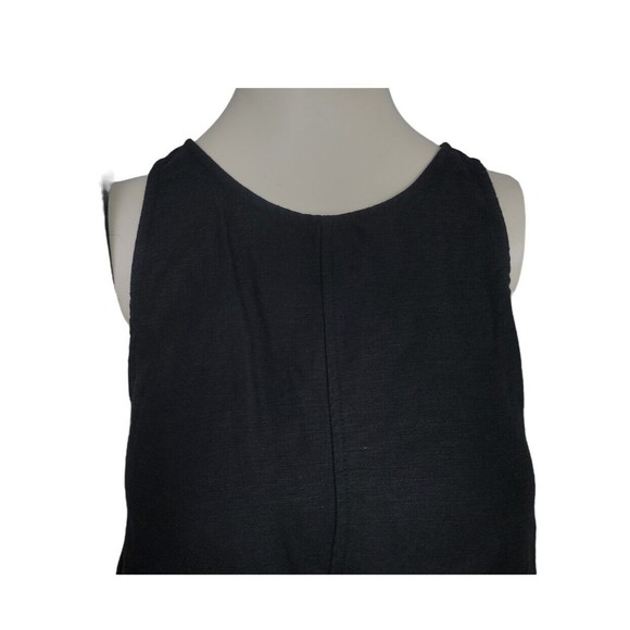 Aritzia Wilfred Black Octave Linen Tank Top Crop Blouse Fray Raw Hem Keyhole XXS - Picture 5 of 12
